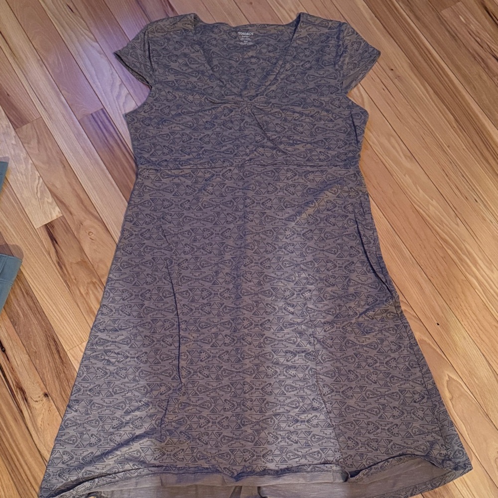 Toad&Co Gray Patterned Midi Dress
